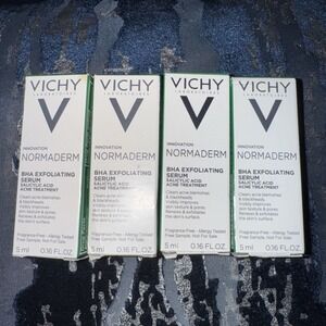 NWT 4 Pack Lot Vichy Normaderm BHA Exfoliating Serum .17 oz Travel Size Nee Skin